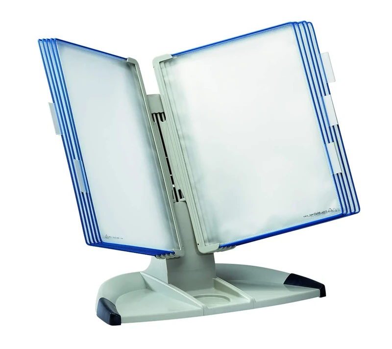 Tarifold Office Desk Display Stand with 5 Clip-on Index Tabs and 10 Pockets A4 Blue Ref 734301