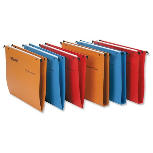 Esselte 21647 Orgarex A4 Suspension File Kraft V-Base 15 mm Capacity - Red, Pack of 25