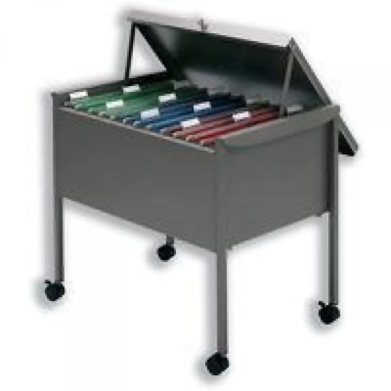 Rexel Twinlock Lockable Mobile Filing Trolley - 381 x 245 x 285 mm, Titanium Grey