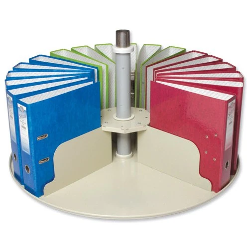 Rotadex Platfile Filing Platform Circular for 24 Lever Arch Files Dove Grey Ref RP24MODPLAT - Image 1