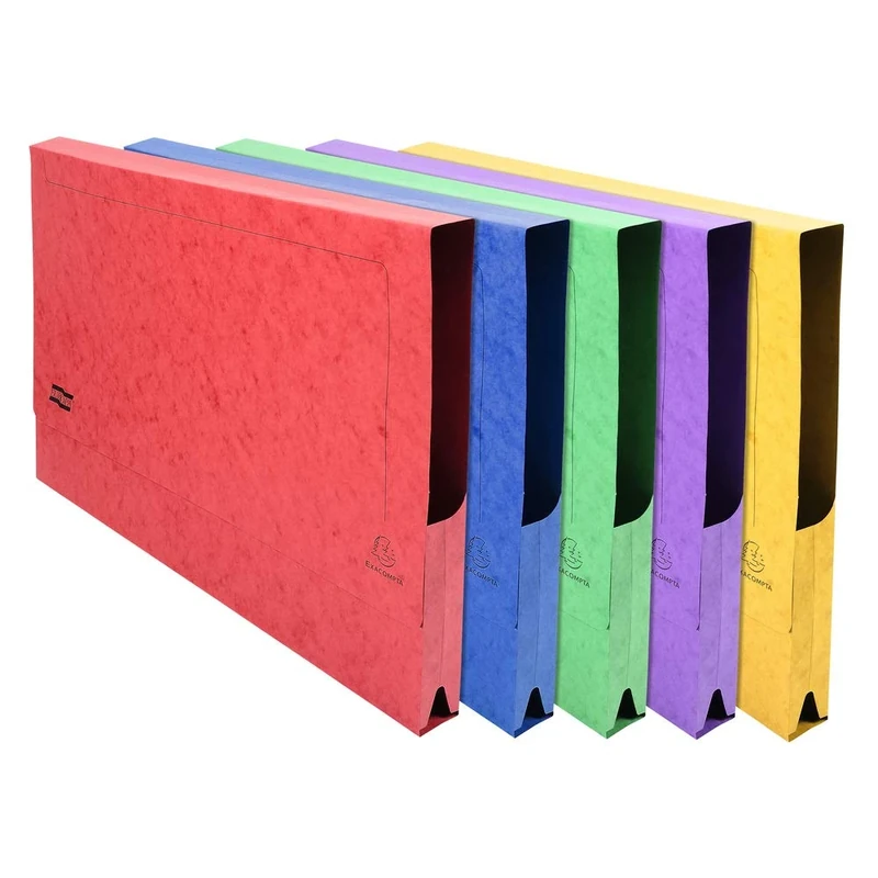 Exacompta Europa Document Wallets, 265 gsm, A3 - Assorted Colours, Pack of 25