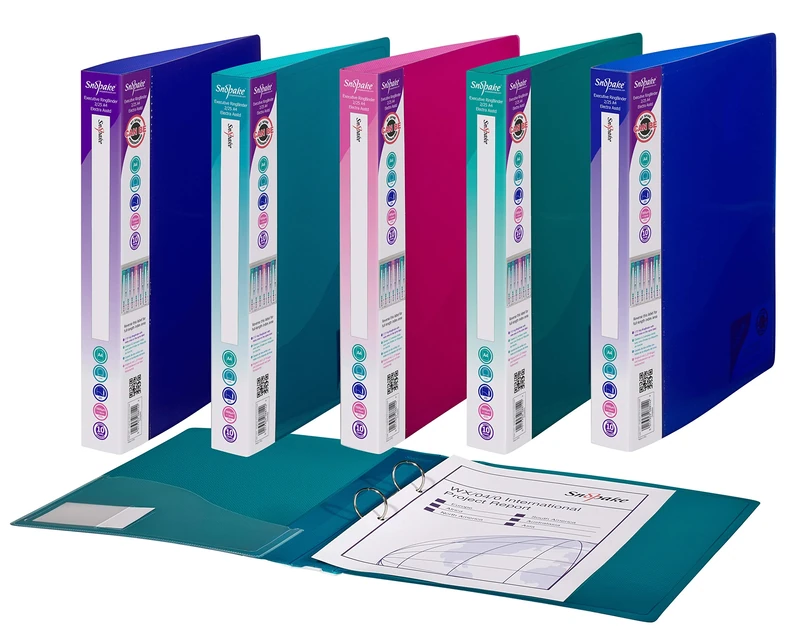 Snopake A4 2 O-Ring 25 mm Executive RingBinder – Electra Assorted (Pack of 10) Ref: 13377