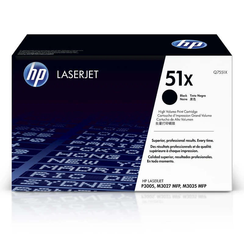 HP Q7551X 51X High Yield Original LaserJet Toner Cartridge, Black, Single Pack