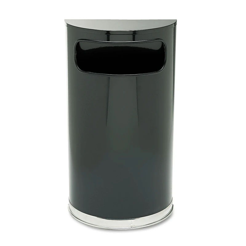 Rubbermaid Commercial Products Designer Half Round With Plastic Liner 34 Litre Black FGSO820PLBK