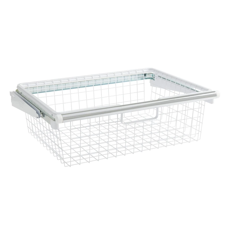 Rubbermaid Configurations Sliding Basket for Closet Drawer Organization, White, Sturdy Slide Out Basket for Home/Laundry/Bathroom/Mudroom/Pantry/Linen Closet