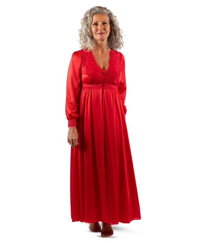 Shadowline Women's 71737 Bathrobe, Red, Large