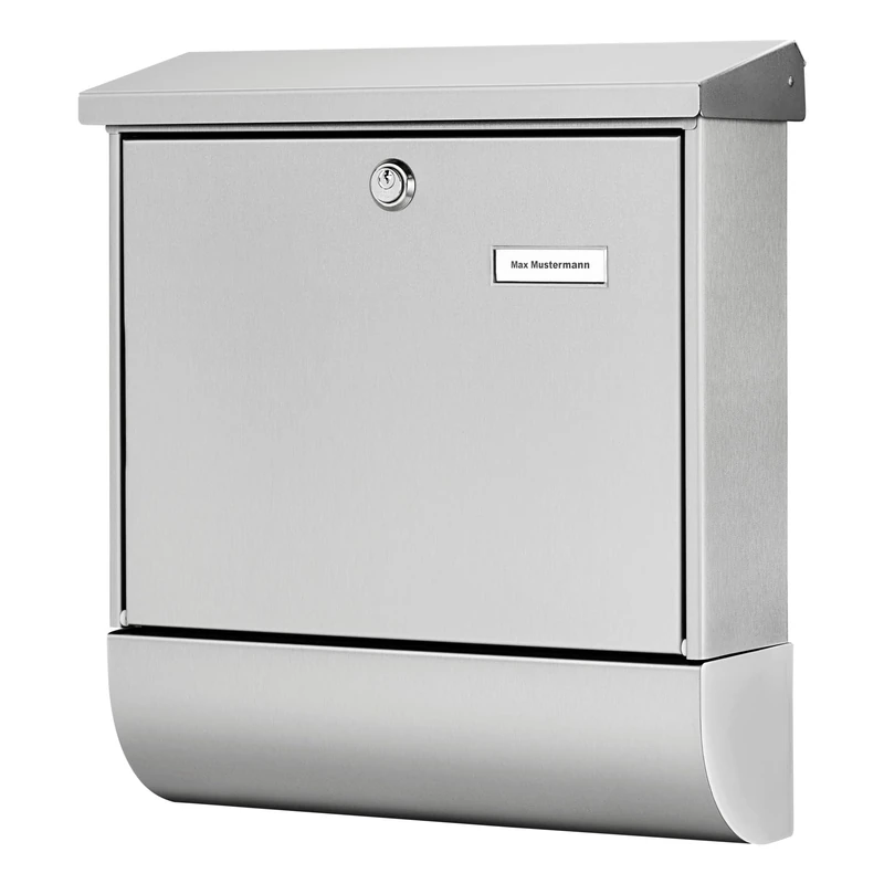 BURG-WÄCHTER Stainless Steel Letterbox with Hinged Pain Canopy and Newspaper Compartment, A4 Throw-in Format, EU Norm EN 13724, Amrum 38670 Ni