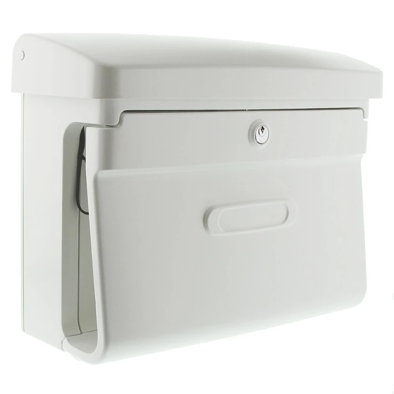 BURG-WÄCHTER Letterbox with Newspaper Compartment, Matt-Finish, A4 Insert Format, EU Standard EN 13724, Plastic, Bremen 885 W, White