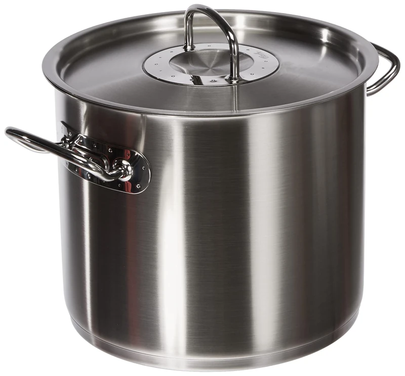 Fissler High Stew Pot with Metal Lid, Suitable for all Hob Types Including Induction, 18/10 Stainless Steel, Diameter: 24 cm, Volume: 9.1 L, Original Profi Collection