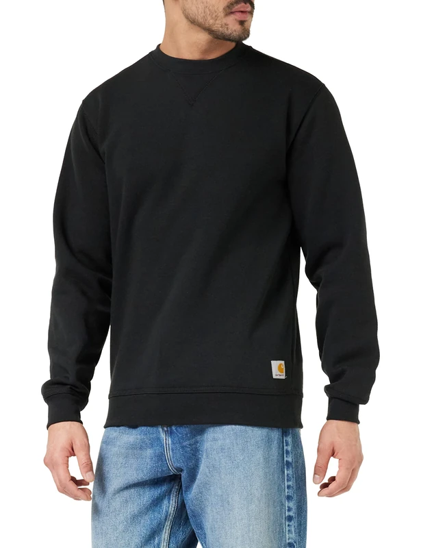 Carhartt Men's Loose Fit Midweight Crewneck Sweatshirt, Black, XL