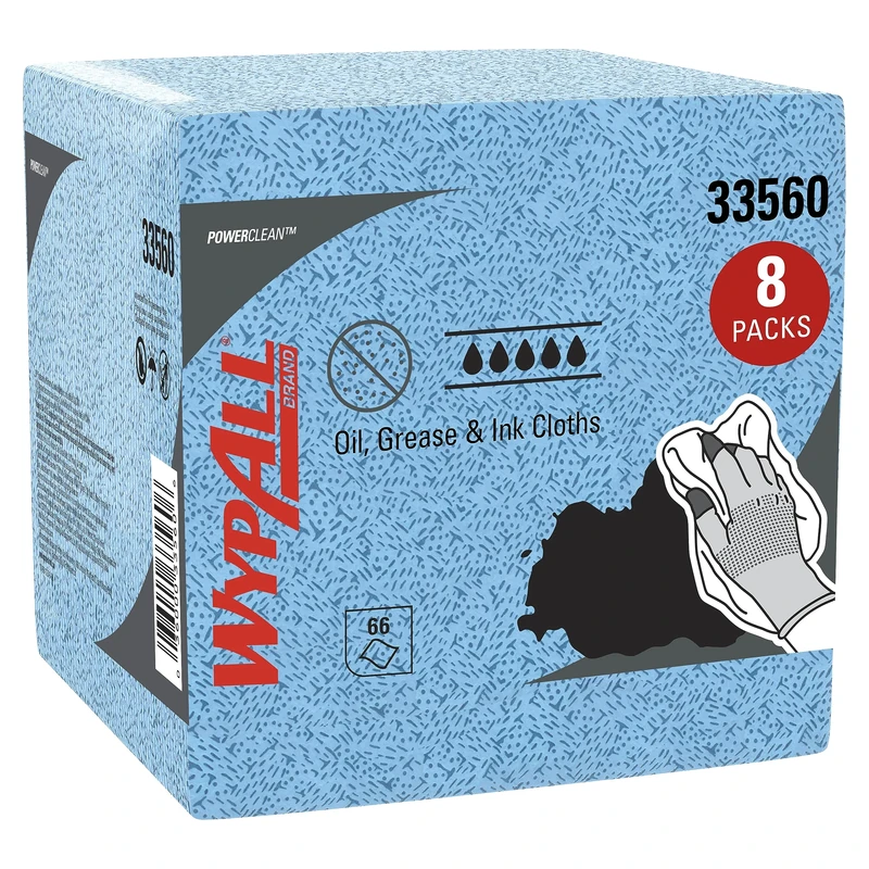 Kimtech Industrial Cleaning Wipes, Disposable, Low Lint Quarterfold Wipes (33560), 8 Packs/Case, 66 Sheets/Pack - Image 1