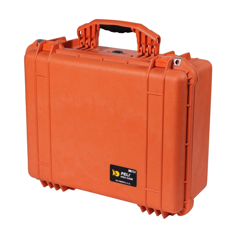 PELI 1550 Protective Shockproof Case, IP67 Watertight and Dustproof, 61L Capacity, Made in Germany, With Customisable Foam Insert, Orange
