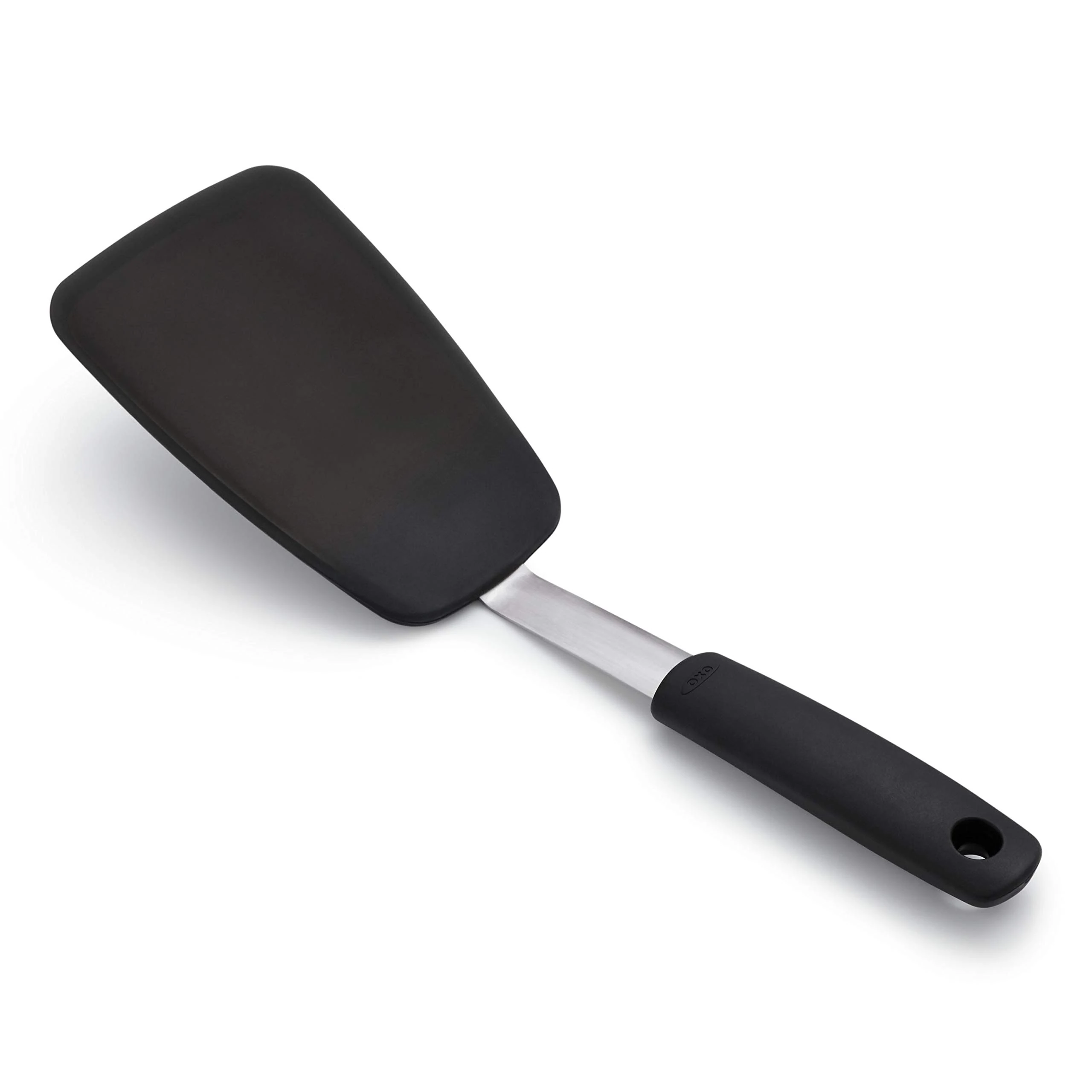 OXO Good Grips Large Silicone Flexible Turner – Heat-Resistant, Non-Stick Safe Spatula – Thin, Flexible Edges for Flipping Eggs, Burgers & More – Stainless Steel Core for Strength