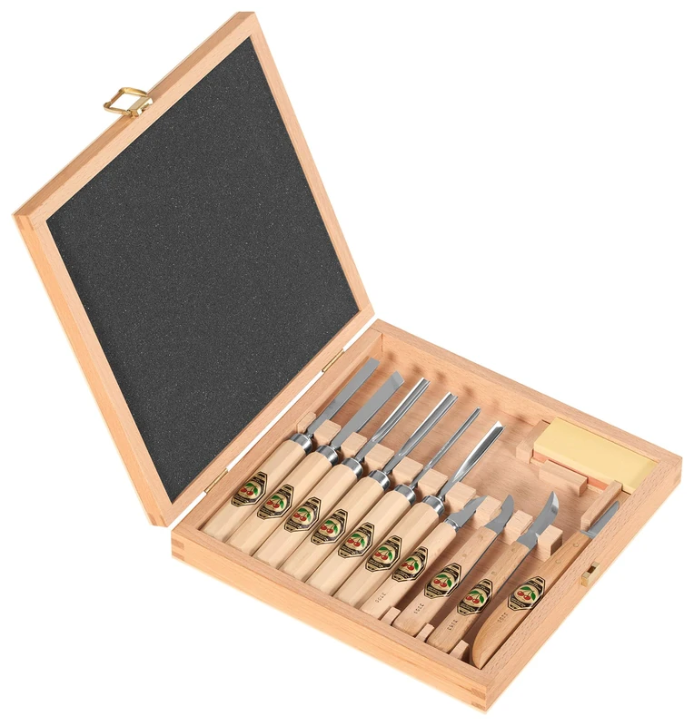 Kirschen 5696000 Carving Chisel Set with Pear Shaped Handle - Multi-Colour (6-Piece)