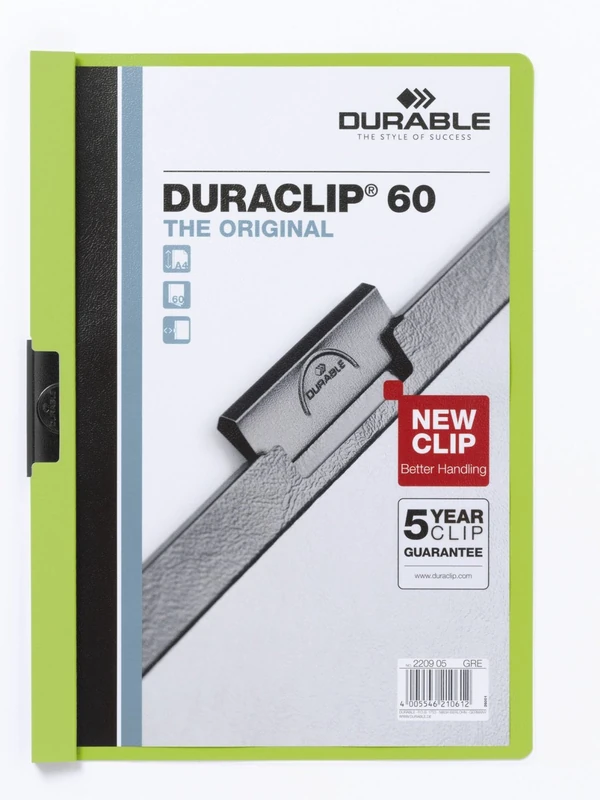 Durable Duraclip 60, Clip File for 1-60 Sheets A4 - Green
