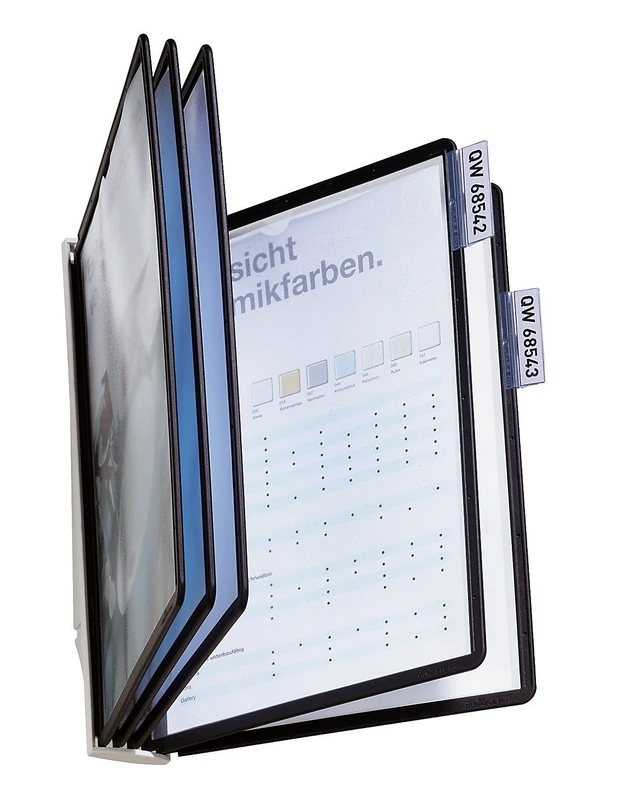 Durable SHERPA Display Panel Wall Unit | 5 Panels in Black | Ideal for Storing and Display ing A4 Documents