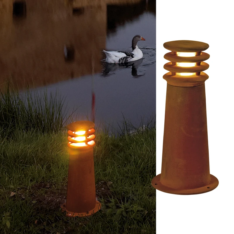 SLV Free-Standing lamp Rusty 40 / Outdoor Illumination for Paths, Walls, entrances, LED Outdoor Garden lamp / E27 IP55 11W Rust, 40cm Höhe - Image 1