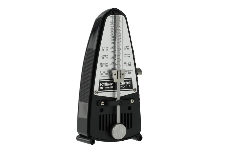 Wittner Metronome Taktell Piccolo Series 830 - Plastic casing - Without bell - Black - Mechanically wound - No batteries required - Made in Germany