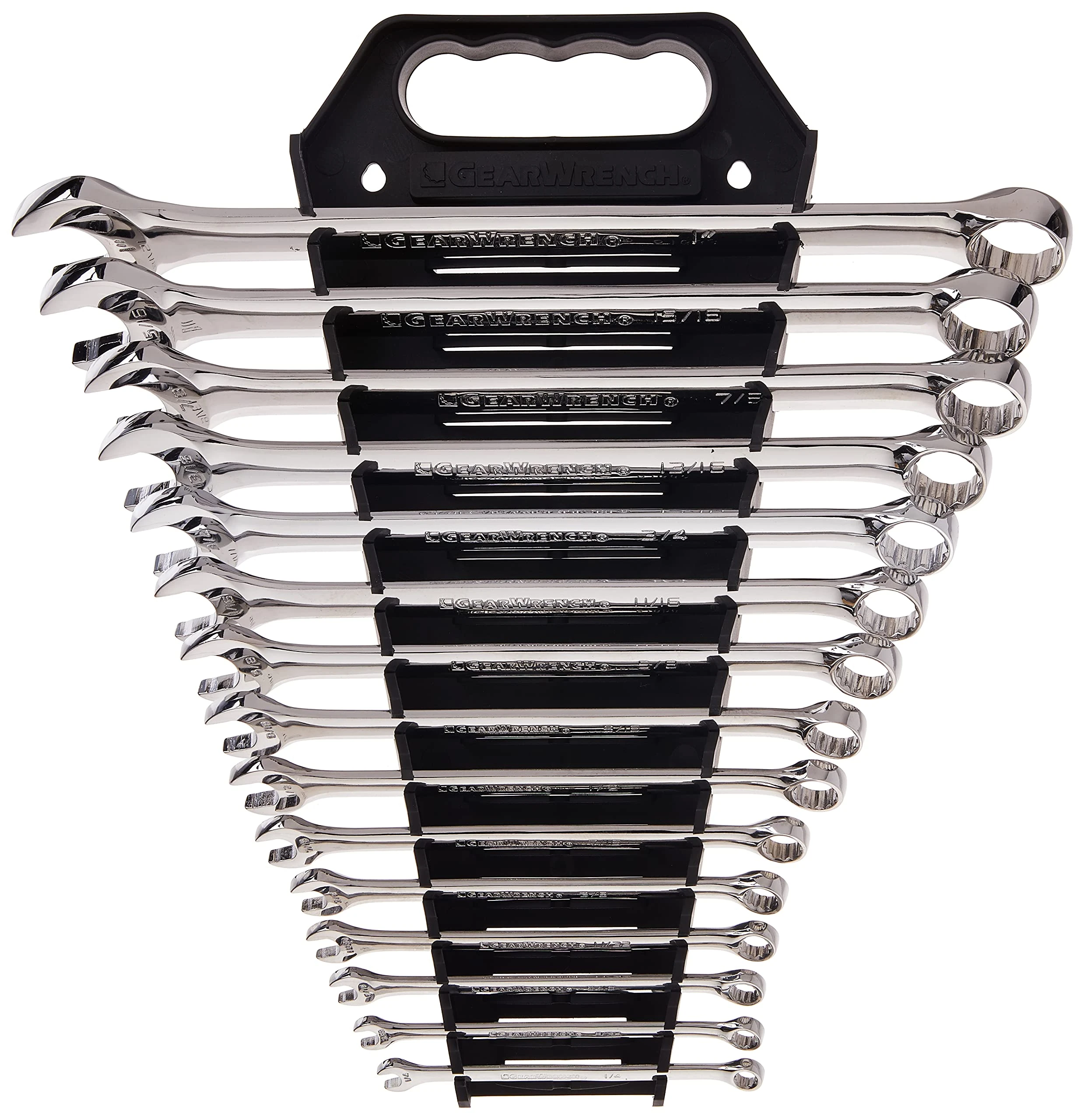 GearWrench 81901 Long Pattern Combination Wrench Set 12 Pt., SAE, 15 Pc.