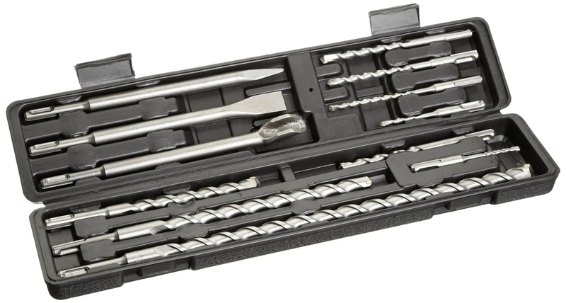 FAMEX 9158-12 12 Piece SDS Plus Hammer Drill Bit Set with SDS Plus Chisels