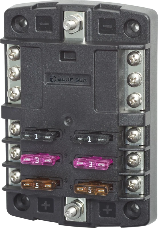 Blue Sea Systems 5030 ST Blade Fuse Block 6 Circuit with Ground