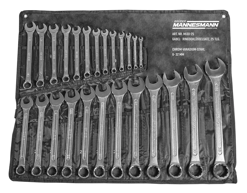 Mannesmann 7-32 mm Combination Wrench Set/CV/GS-Approved (25 Pieces)