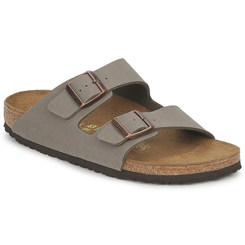 Birkenstock ARIZONA Birko-Flor Nubuck, Unisex Adults' Sandals, Grey (Stone), 10.5 UK (45 EU)