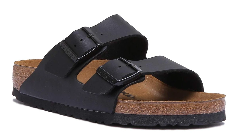 Birkenstock Arizona Bf Men's Two Strap Style Birko Flor Sandals (Black, UK 2.5)