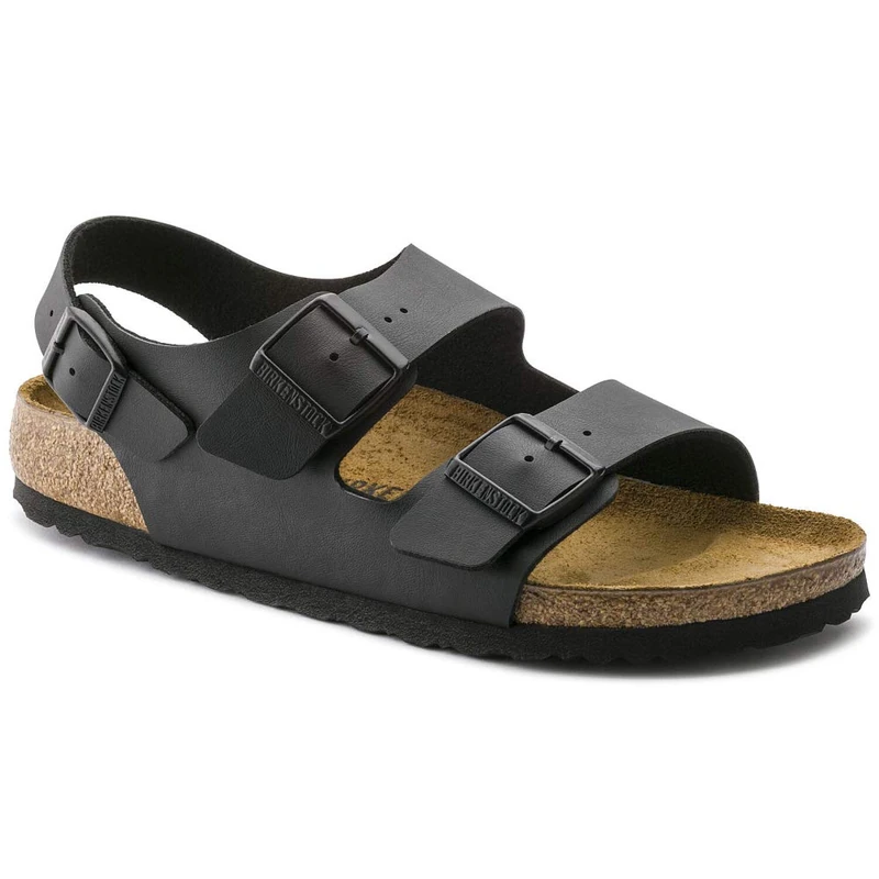 Birkenstock MILANO Birko-Flor Wide, Men's Slingback Sandals, Black, 7 UK (40 EU)