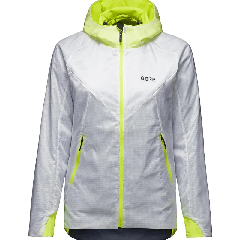 GOREWEAR R5 Women GORE-TEX INFINIUM™ Insulated Jacket, White/Neon Yellow, 36