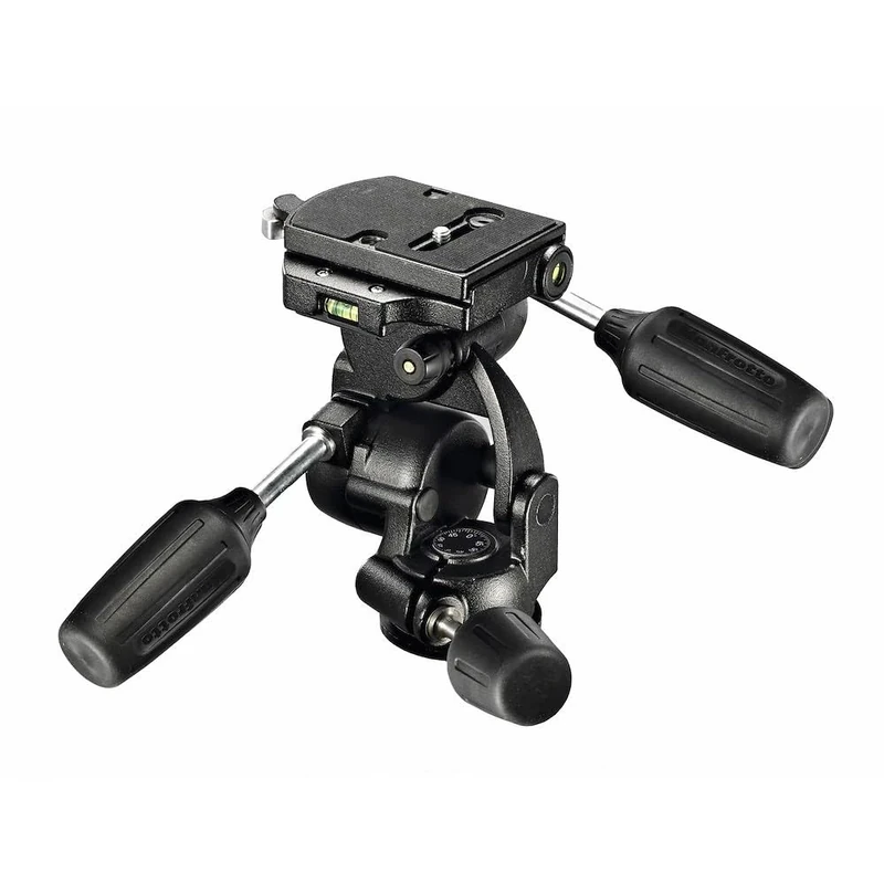 Manfrotto 808RC4 New Standard 3D Tripod Head with Quick Release, for Camera Tripods, Fluid Ball Head, Camera Stabilizer, Photography Accessories for Content Creation