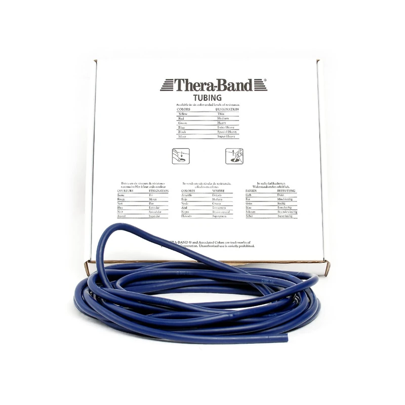 TheraBand Resistance Tubing, 7.5m (25 ft.), Blue Extra Heavy Resistance, Professional Latex Elastic Tubing For Upper & Lower Body, Core Exercise, Physical Therapy, Pilates, At-Home Workouts, & Rehab