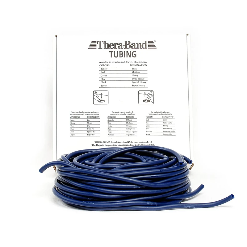 THERABAND Latex Resistance Tube for Pilates, Home Gym, Rehab, Professional Physical Therapy, & Fitness Equipment, Resistance Training, Elastic Band, 30.5 Metre, Blue, Extra Heavy