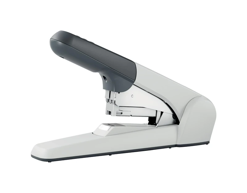 Leitz Heavy Duty Stapler, 60 Sheet Capacity, Ergonomic Metal Body, Includes Staples, Flat Clinch 55520084 - Silver