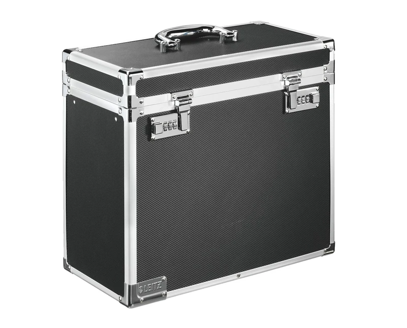Leitz Lockable Personal Mobile Filing Case, A4, 15 File Capacity, Black/Chrome, 67160195