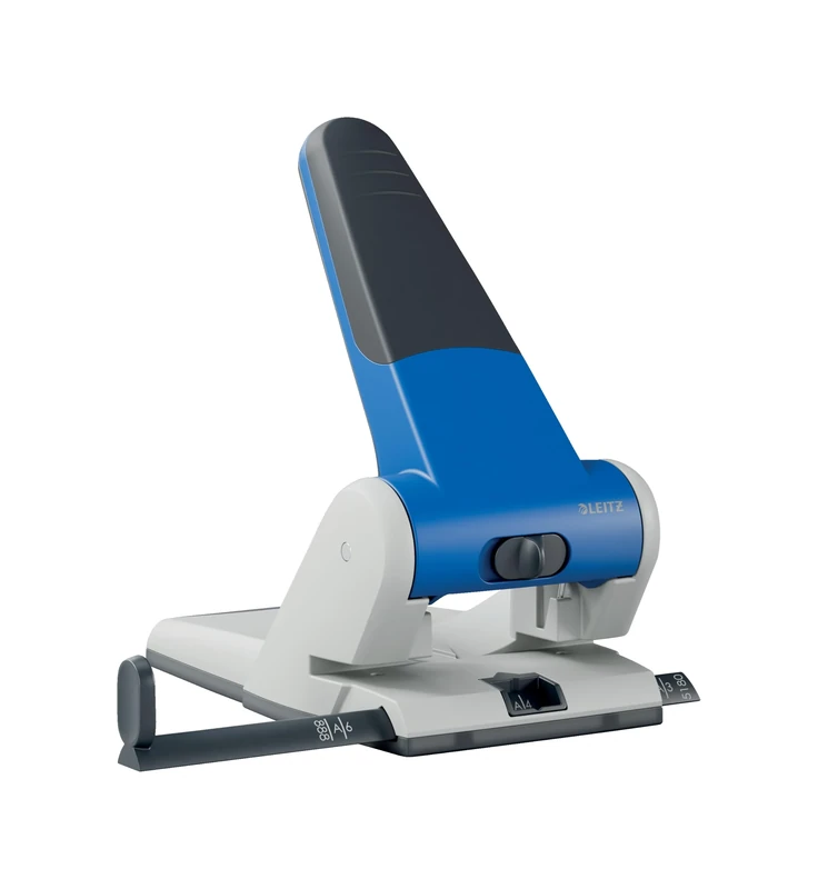 Esselte Leitz 51800035 Filing Hole Punch up to A3 6.5 mm with Stop Rail Blue