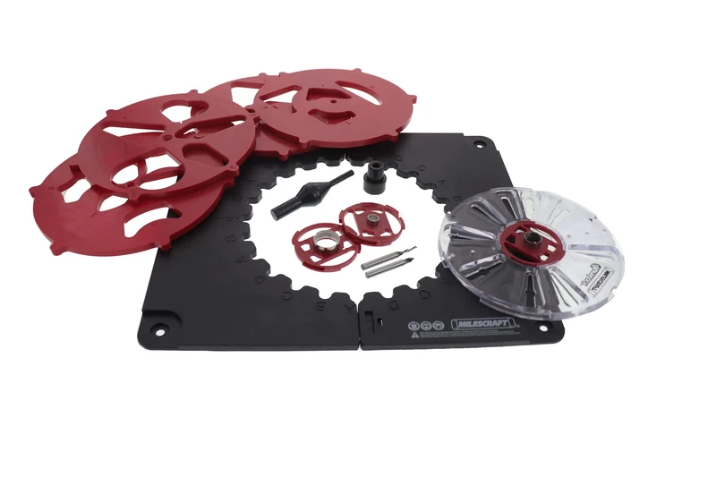 Milescraft 1207 Design & Inlay Kit - Router Template Jig, Black and Red, Small. Easy to Use Router Template Guide for Making Unique Wooden Shapes and Inlays