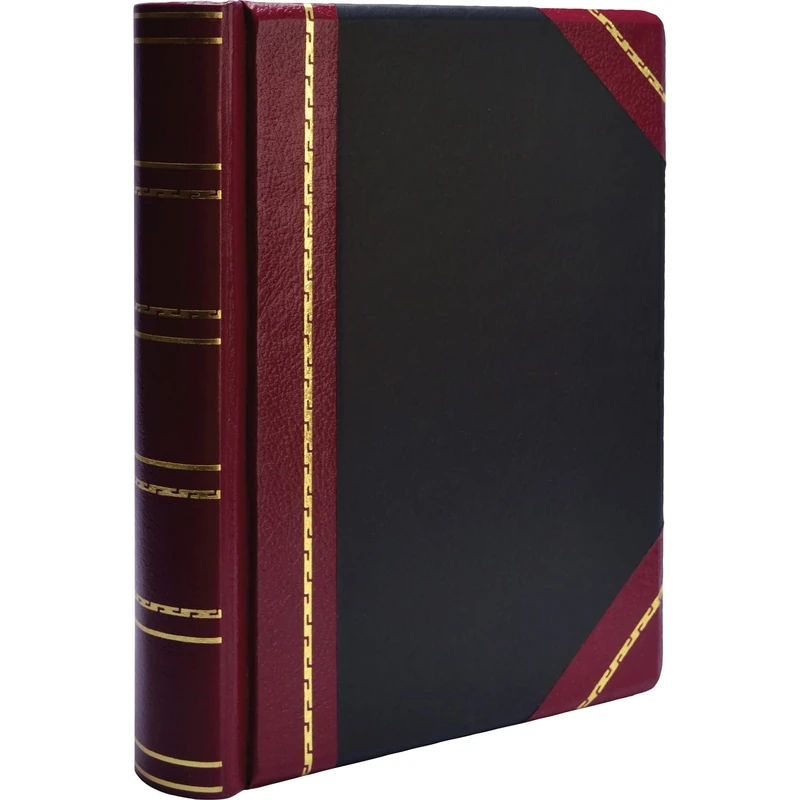 Wilson Jones Minute Book, Binder Only, Letter Size, 500 Page Capacity, Imitation Leather, Red and Black (W397-15)