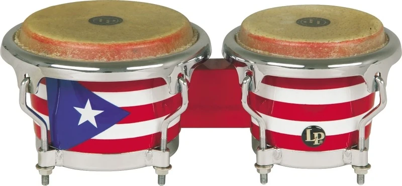 LP Latin Percussion Puerto Rican Flag Wood Bongo LPM199-PR Mini Bongo