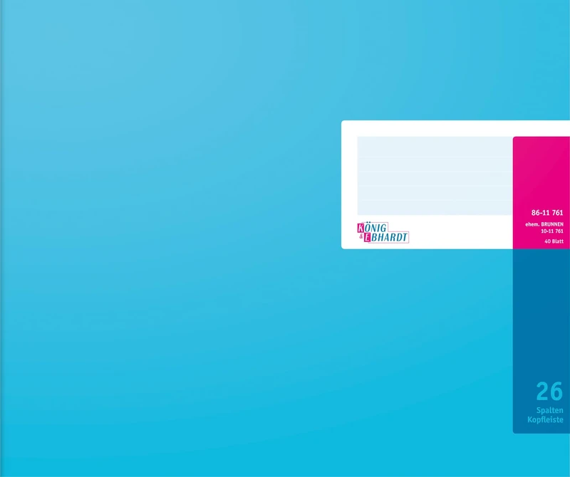 König & Ebhardt 8611761 Business/Split with Header 26 Account Book (35.3 x 29,7 cm, 32 Lines, 80g/m²; 40 Sheets Wire Binding)