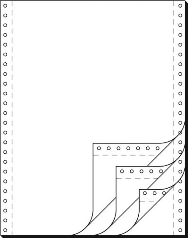 SIGEL 32244 Listing Paper, 12" x 240 mm, 4-part, 60/53/57 gsm, vp's, blank, 600 sets