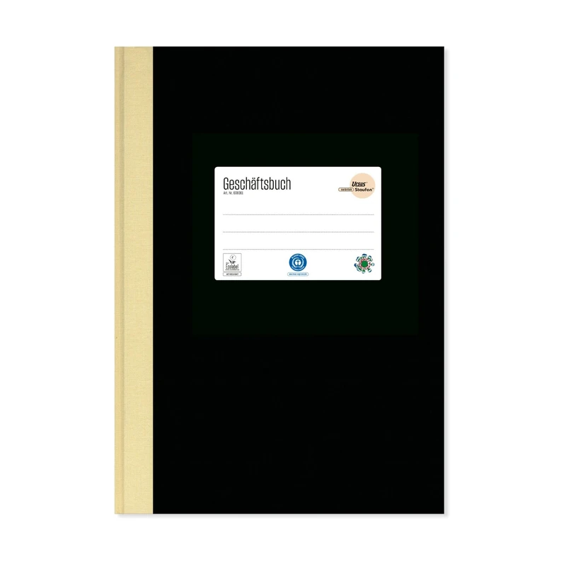 Staufen Staufen Green Account Book, DIN A4, High-Quality Linen Cover, Line Style 5 mm Squared, 144 Sheets, Premium White 80 g/m² Recycled Paper, Pack of 1