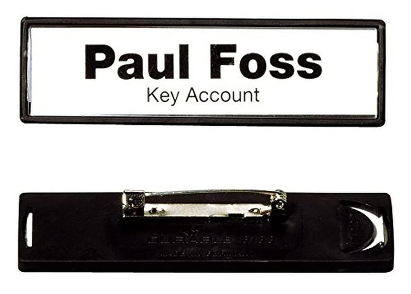 Durable 813301 Clip-Card Name Plate with Safety Pin 17 x 67 mm Clear Pack of 25