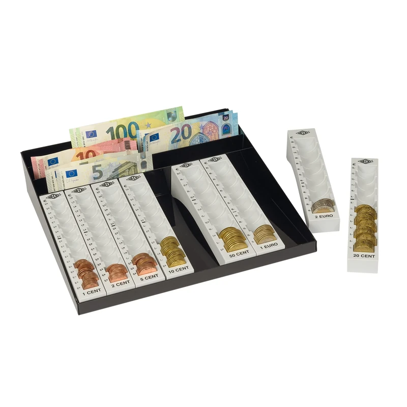 Wedo 160790037 Euros Coin Tray and Banknote Holder 278 x 270 x 60 mm Light Grey