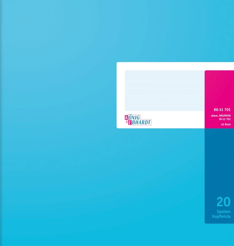 Konig & Ebhardt 8611701-7120K40KL Gridded Paper with Head Piece 20 Columns Contains 40 Sheets