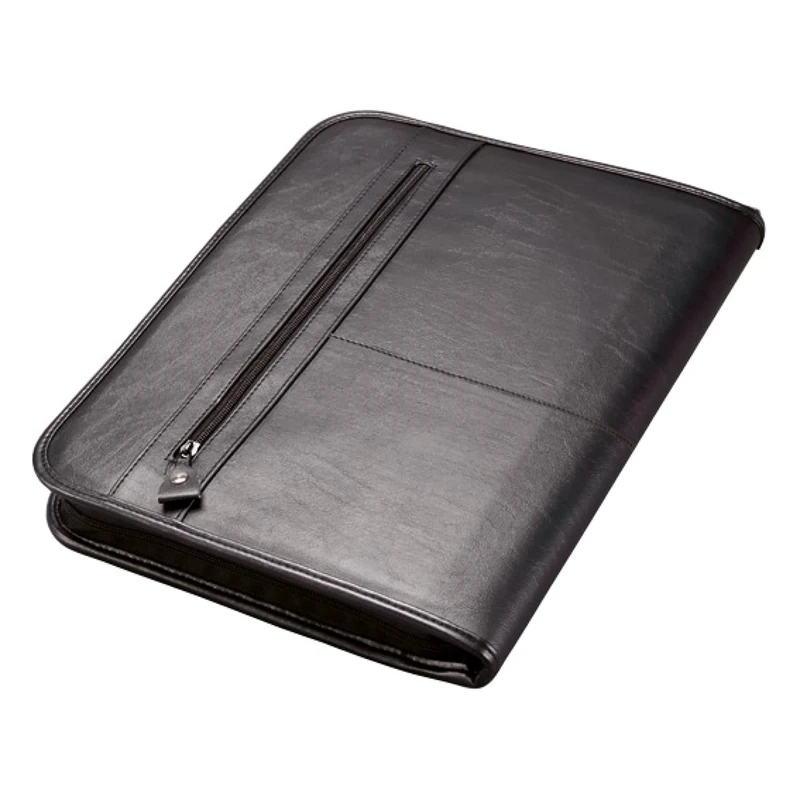 Alassio 30014 - Limone ring binder, DIN A4, made of black leather, approx. 36 × 28.5 × 4 cm