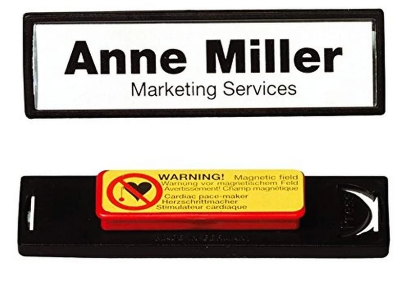 Durable Conference Magnet Name Tag Badge Holders + Inserts - 25 Pack - 17 x 67mm - Perfect for Events and Exhibitions - Easy to Use