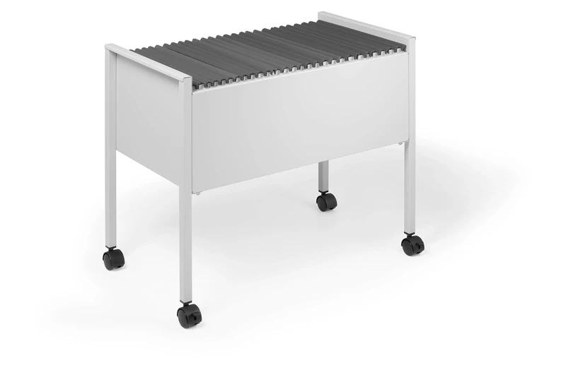 Durable ECO Suspension File Trolley, for 80 A4 Suspension Files, Made of Strong Steel, Grey Colour, Ideal for Filing and Storage In Offices