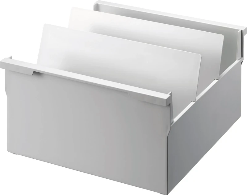 helit The Admin H6201082 Index Card Box DIN A4 Landscape with 2 Swivel Supports Light Grey