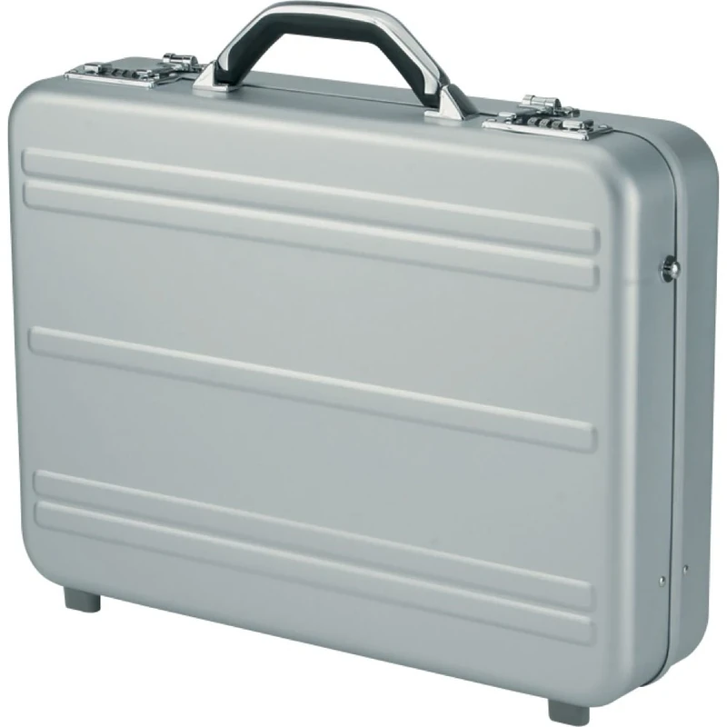 Alumaxx Mercato Laptop Attache Case with 2 Combination Locks Silver Aluminium Ref 45188 - Image 1
